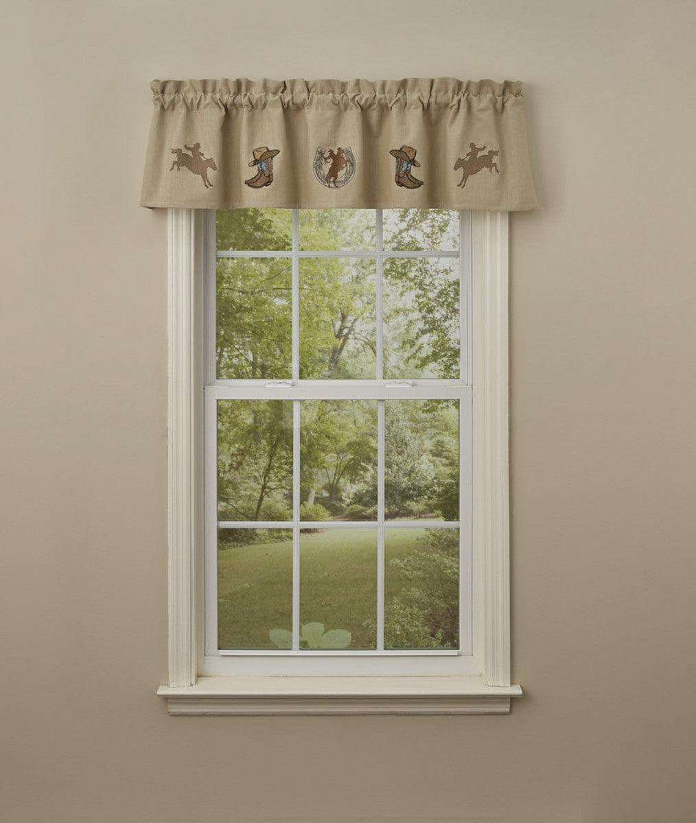 Western Embroidered Lined Valance Park Designs - The Fox Decor