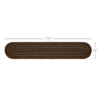 Black & Tan Jute Oval Braided Table Runner 13x72 VHC Brands - The Fox Decor
