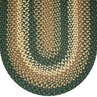 Thumbnail for 816 Hunter Green Basket Weave Braided Rugs Oval/Round Washable - The Fox Decor