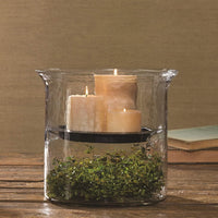 Hammered Glass Cylinder with Candle Pan - Park Designs - The Fox Decor