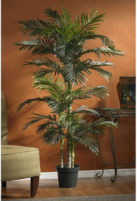Thumbnail for 5289 6.5ft. Golden Cane Palm Silk Tree,Green Nearly Natural - The Fox Decor