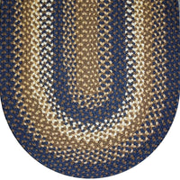 Thumbnail for 823 Midnight Blue Basket Weave Braided Rugs Oval/Round - The Fox Decor