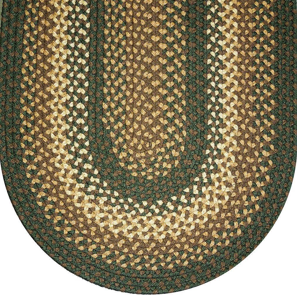 827 Sage Green Basket Weave Braided Rugs Oval/Round - The Fox Decor