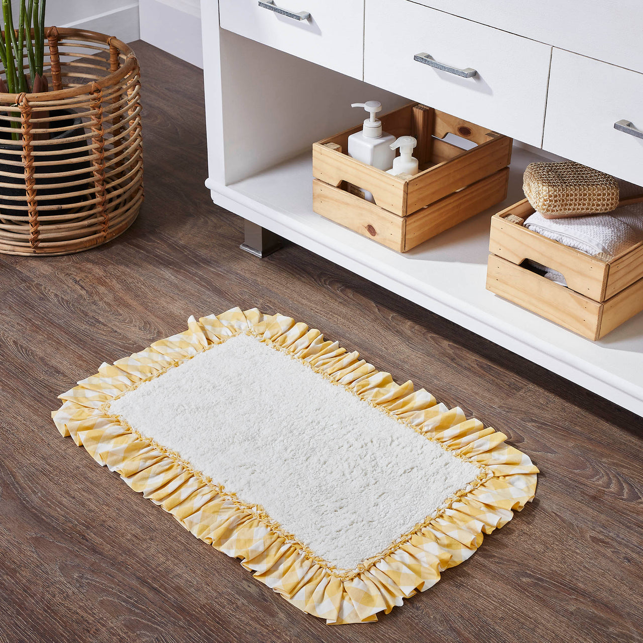 Annie Buffalo Yellow Check Bathmat 20" x 30" VHC Brands - The Fox Decor