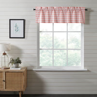 Annie Buffalo Coral Check Valance Curtain 16
