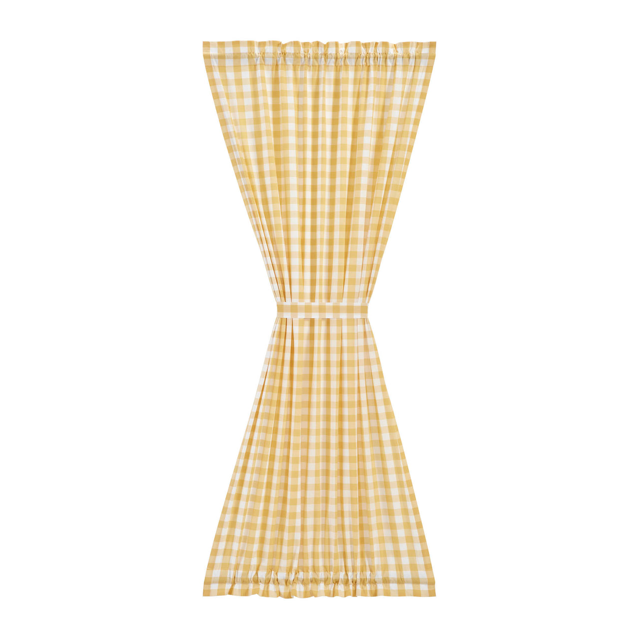 Annie Buffalo Yellow Check Door Panel Curtain 72"x40" VHC Brands - The Fox Decor