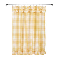 Annie Buffalo Yellow Check Ruffled Shower Curtain 72x72 VHC Brands - The Fox Decor