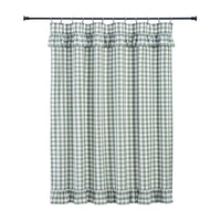 Annie Buffalo Green Check Ruffled Shower Curtain 72x72 VHC Brands - The Fox Decor