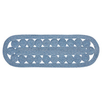 Celeste Blended Blue Indoor/Outdoor Oval Braided Table Runner 12