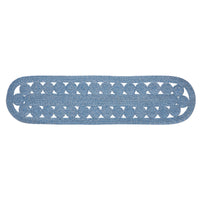 Celeste Blended Blue Indoor/Outdoor Oval Braided Table Runner 12