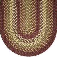Thumbnail for 836 Burgundy Basket Weave Braided Rugs Oval/Round - The Fox Decor