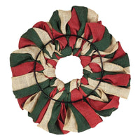 Red, Natural and Green Burlap Wreath 15