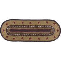 Landon Stencil Stars Jute Braided Table Runner - The Fox Decor