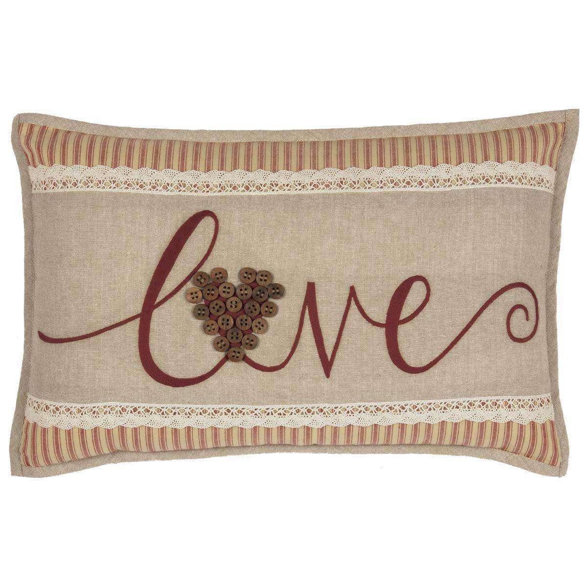 Ozark Love Pillow 14"x22" Barn Red, Beige, Semolina - The Fox Decor