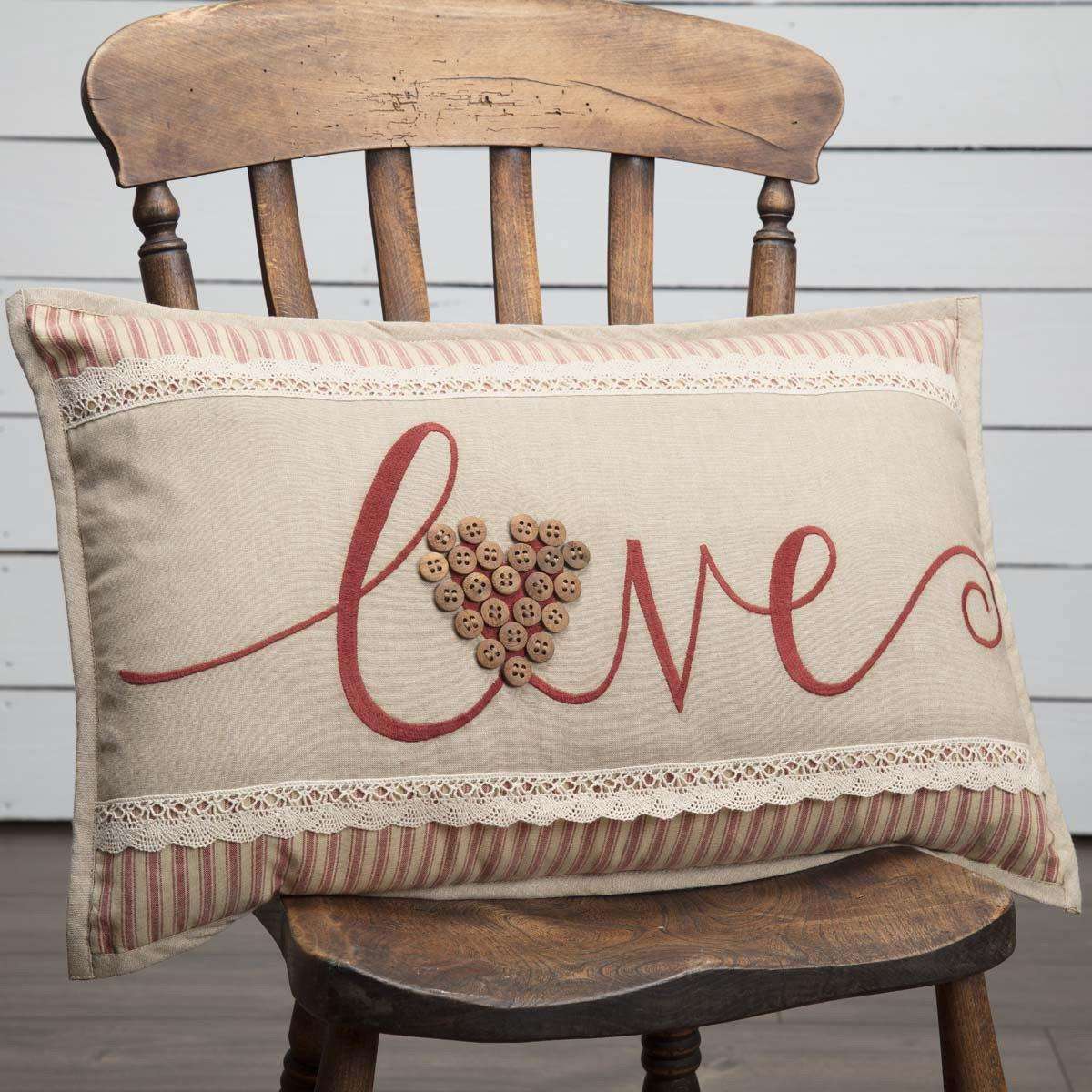 Ozark Love Pillow 14"x22" Barn Red, Beige, Semolina - The Fox Decor