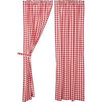 Thumbnail for Annie Buffalo Black/Grey/Red/Tan Check Panel Curtain Set of 2 84x40 - The Fox Decor