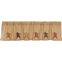Thumbnail for Stratton Burlap Applique Star Valance Curtain - The Fox Decor