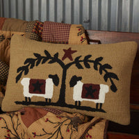 Heritage Farms Sheep and Star Hooked Pillow 14