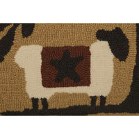 Heritage Farms Sheep and Star Hooked Pillow 14