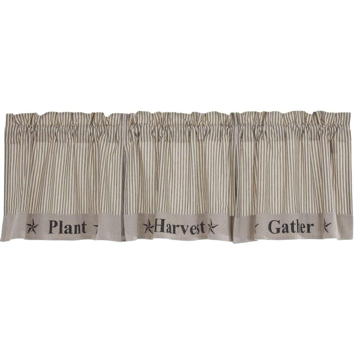 Sawyer Mill Charcoal Gather Valance Creme, Khaki VHC Brands - The Fox Decor
