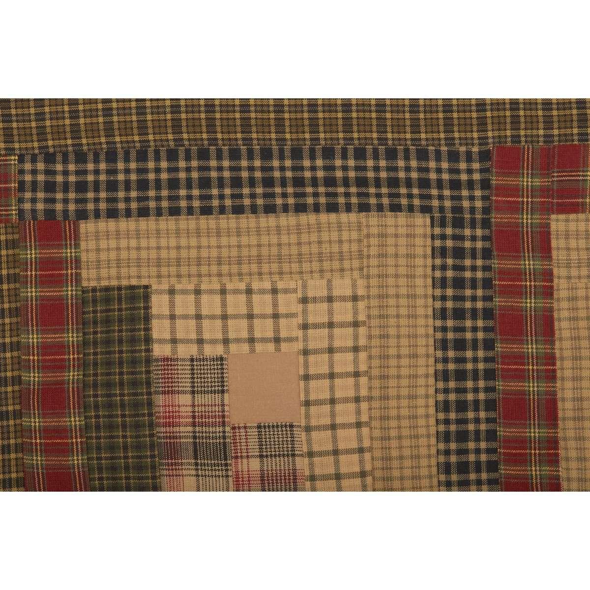 Tea Cabin Valance Log Cabin Block Border Moss Green VHC Brands - The Fox Decor
