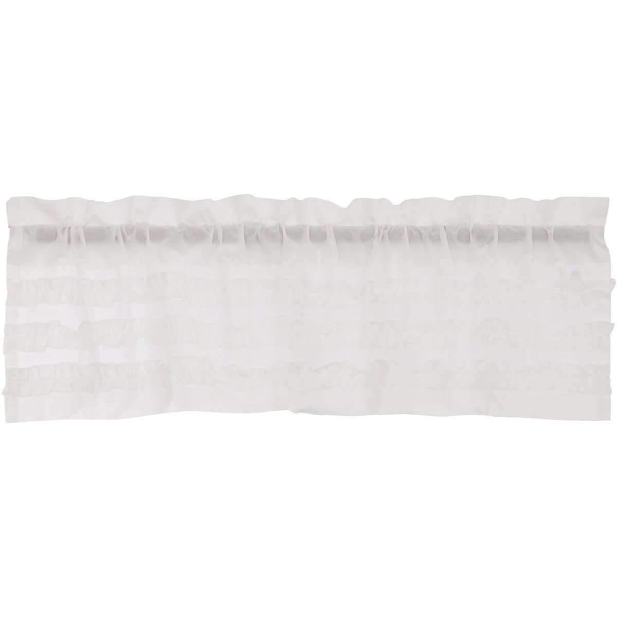 White Ruffled Sheer Petticoat Valance 16x60 - The Fox Decor