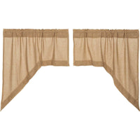 Burlap Natural Swag Curtain Set of 2 36x36x16 - The Fox Decor