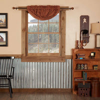 Burgundy Check Balloon Valance Curtain 15x60 - The Fox Decor