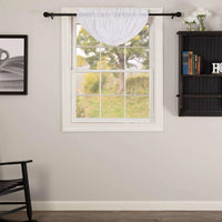 White Ruffled Sheer Balloon Valance Curtain 15x60 - The Fox Decor