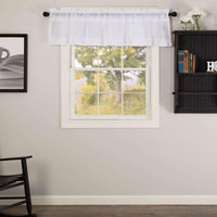 White Ruffled Sheer Valance Curtain Curtain 16x72 - The Fox Decor