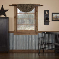Black Check Balloon Valance Curtain 15x60 - The Fox Decor