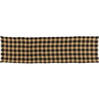 Burlap Black Check Runner Fringed 13x48 VHC Brands - The Fox Decor