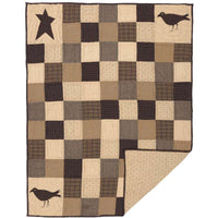 Thumbnail for Kettle Grove Applique Crow and Star Quilted Throw 60x50 VHC Brands full