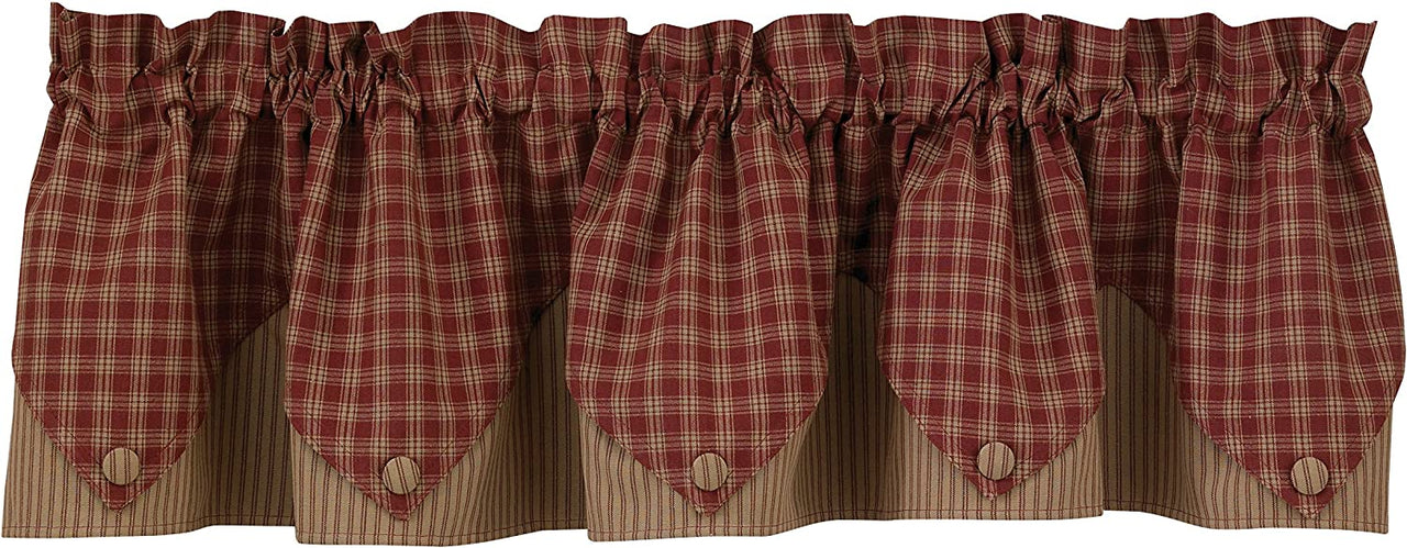 Sturbridge Lined Point Valance - Wine (72" wide x 15" long) Park Designs - The Fox Decor