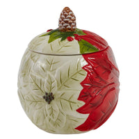 Poinsettia Pine Cookie Jar - Park Designs - The Fox Decor