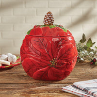Poinsettia Pine Cookie Jar - Park Designs - The Fox Decor