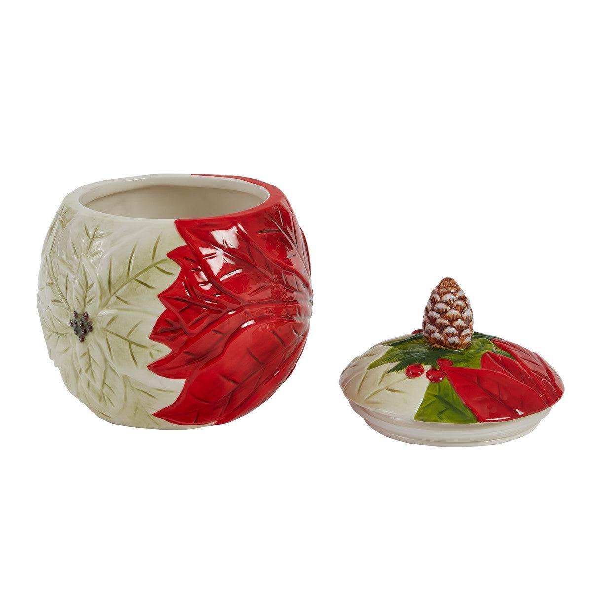 Poinsettia Pine Cookie Jar - Park Designs - The Fox Decor