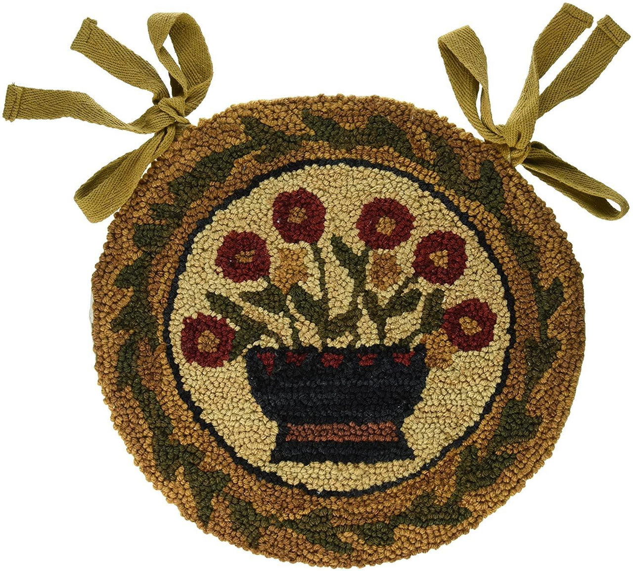 Flower Basket Hooked Chair Pad Park Designs - The Fox Decor