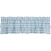 Annie Buffalo Blue Check Ruffled Valance 16x60 VHC Brands - The Fox Decor
