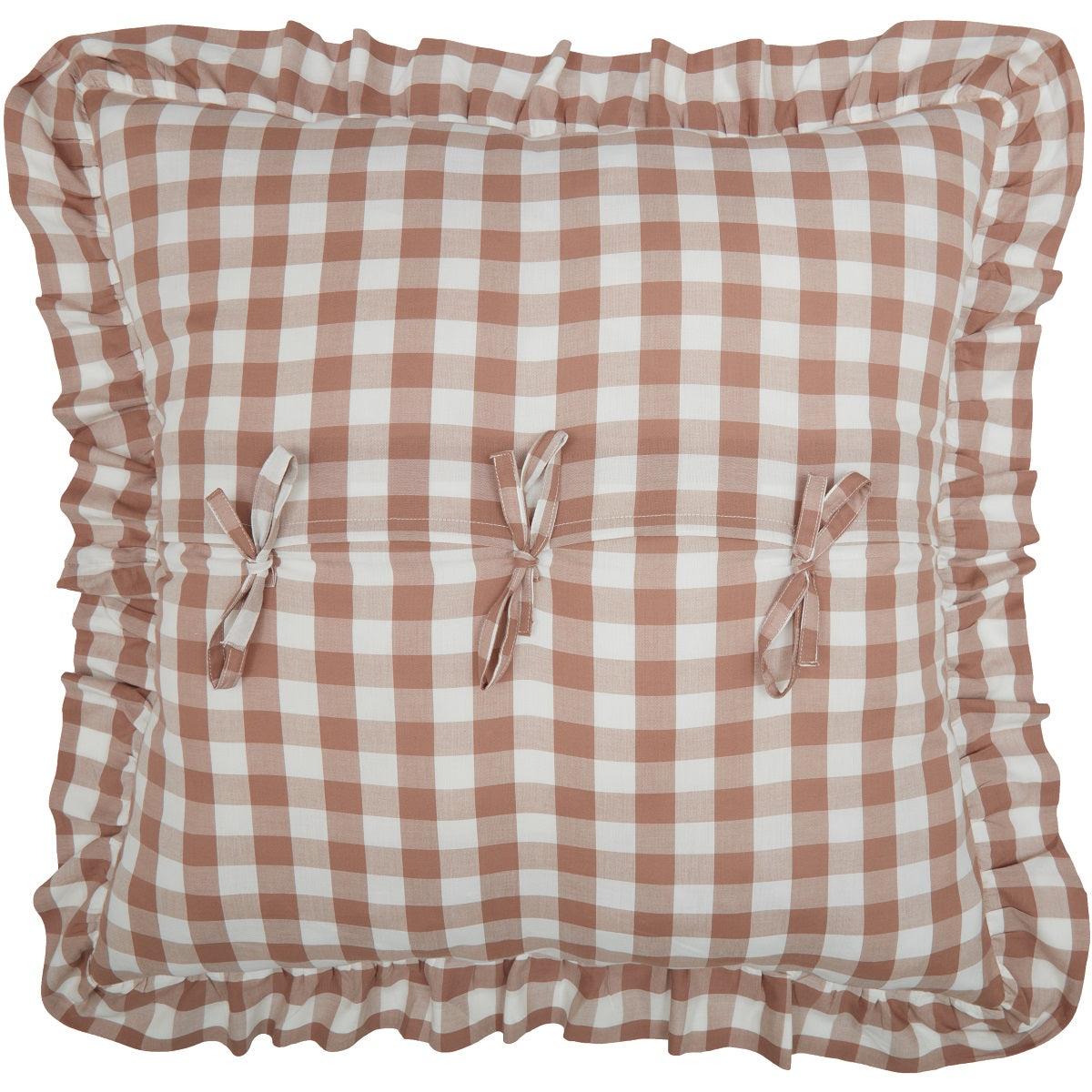 Annie Buffalo Portabella Check Ruffled Fabric Pillow 18x18 VHC Brands - The Fox Decor
