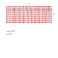 Annie Buffalo Coral Check Valance Curtain 16