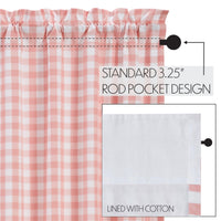 Annie Buffalo Coral Check Swag Curtain Set of 2 36x36x16 VHC Brands - The Fox Decor