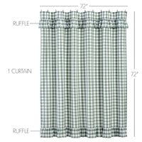 Annie Buffalo Green Check Ruffled Shower Curtain 72x72 VHC Brands - The Fox Decor