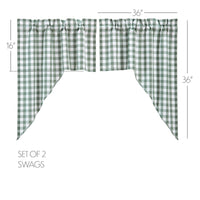 Annie Buffalo Green Check Swag Curtain Set of 2 36x36x16 VHC Brands - The Fox Decor