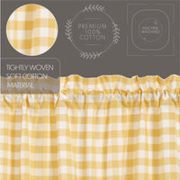 Annie Buffalo Yellow Check Swag Curtain Set of 2 36x36x16 VHC Brands - The Fox Decor