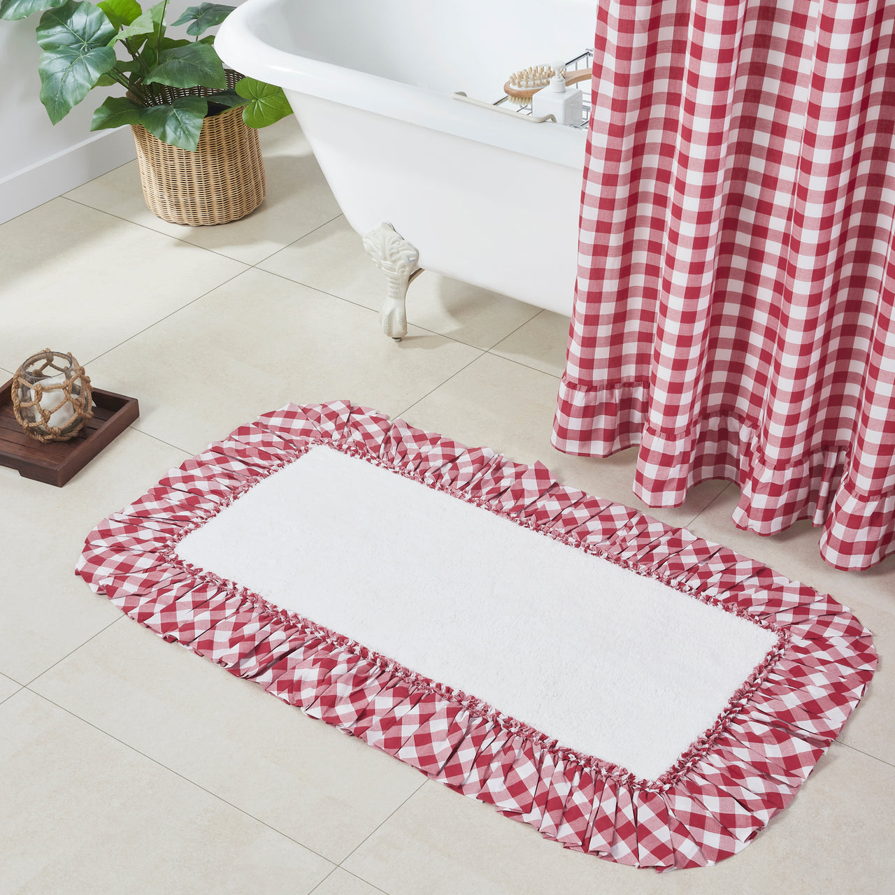 Annie Buffalo Red Check Bathmat 27" x 48" VHC Brands - The Fox Decor