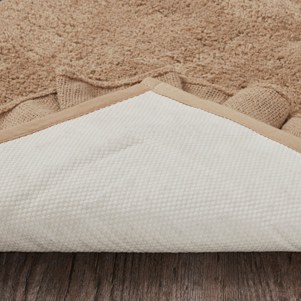 Burlap Natural w/ Burgundy Check Bathmat 20" x 30" VHC Brands - The Fox Decor