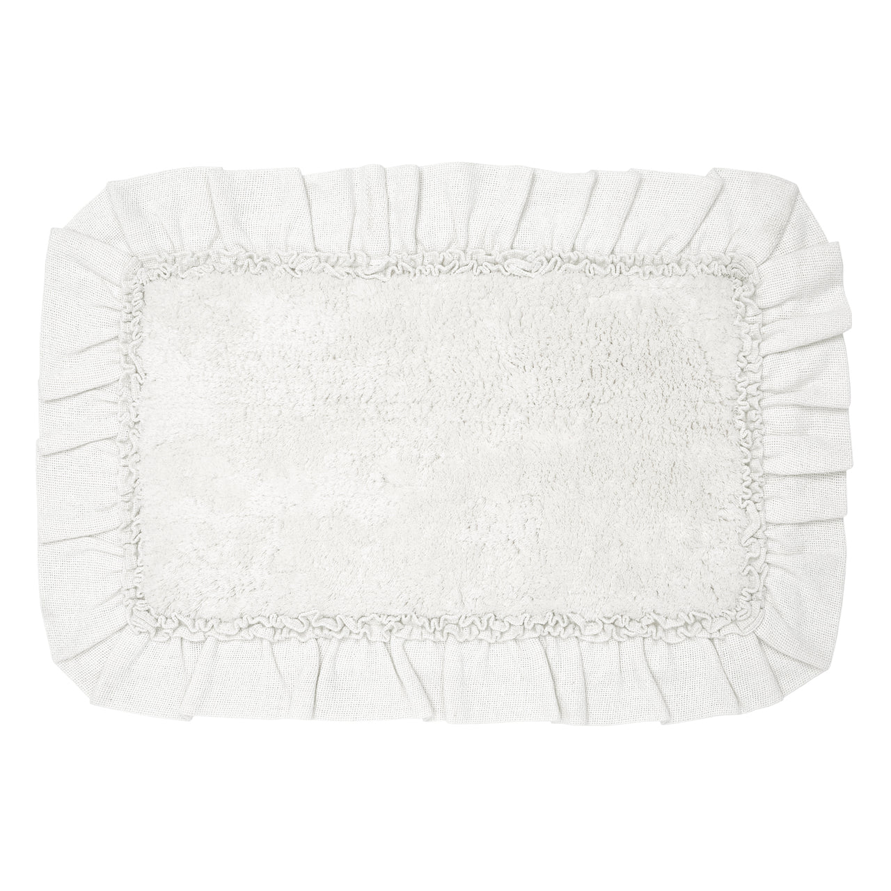 Burlap Antique White Bathmat 20" x 30" VHC Brands - The Fox Decor