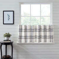 Thumbnail for Black Plaid Tier Curtain Set of 2 L24xW36 VHC Brands