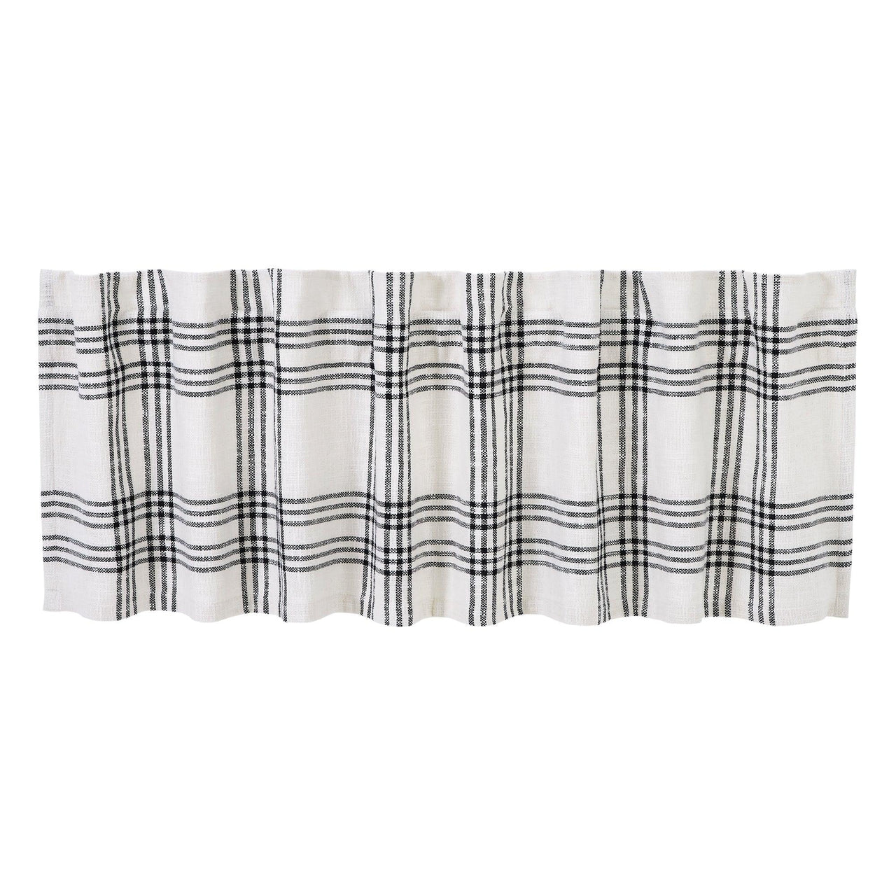 Black Plaid Valance Curtain 19x72 VHC Brands - The Fox Decor